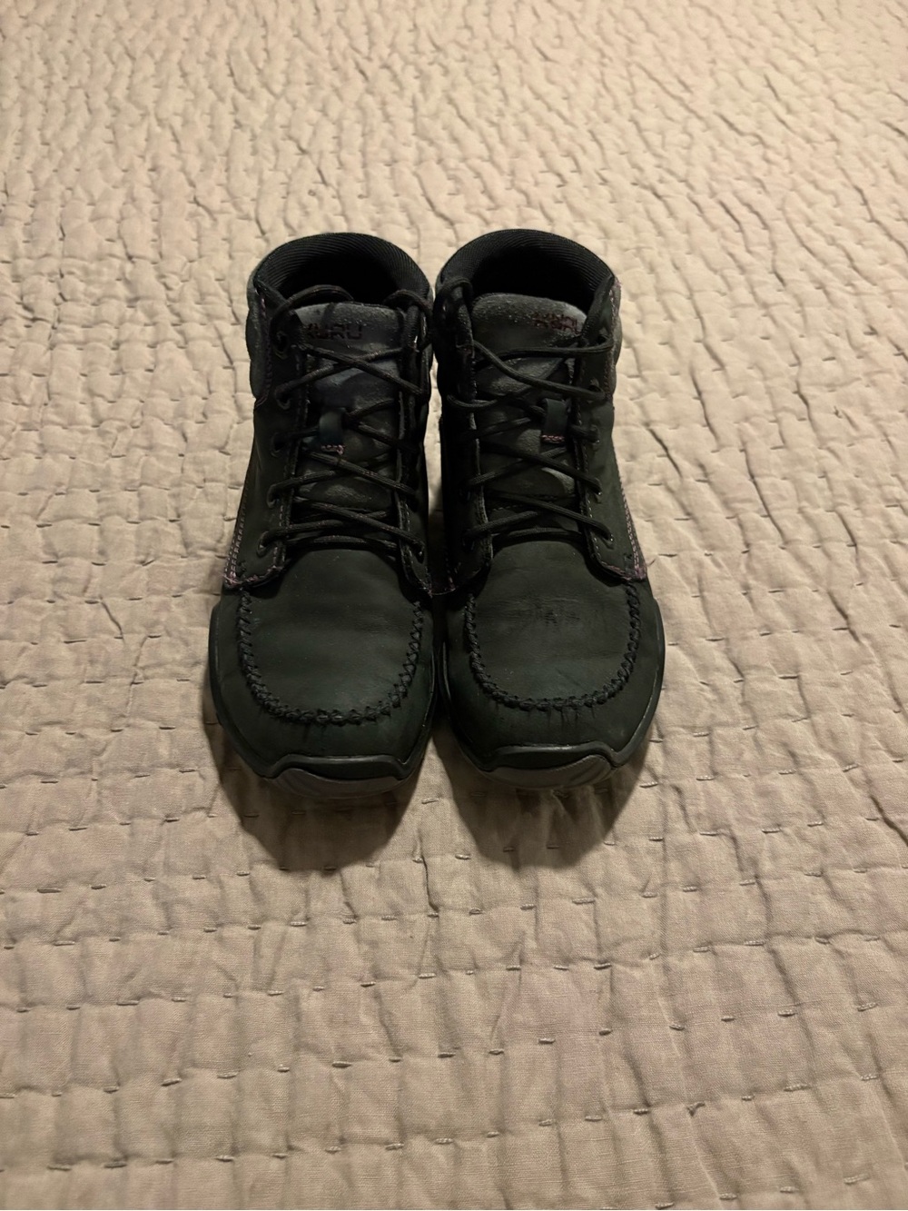 Women’s Black Lace-Up Work Boots, size 8